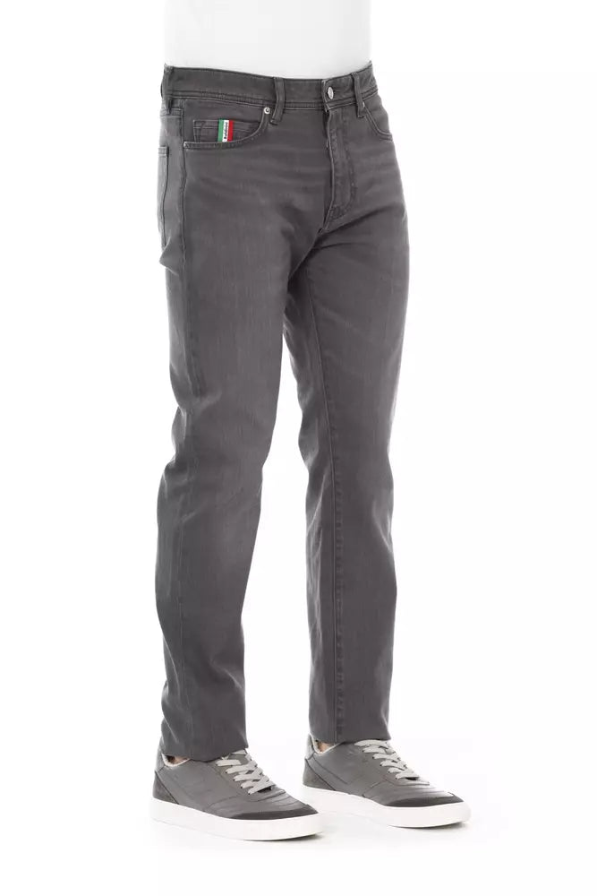 Gray Cotton Jeans & Pant