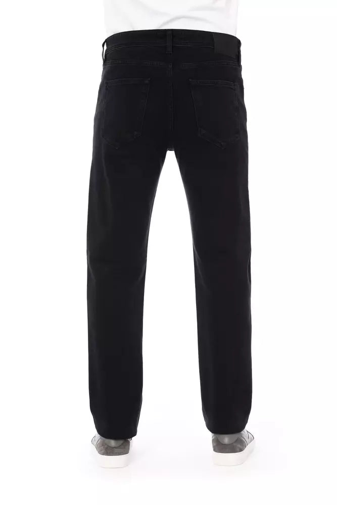 Black Cotton Jeans & Pant