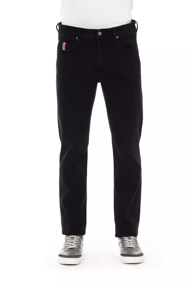 Black Cotton Jeans & Pant