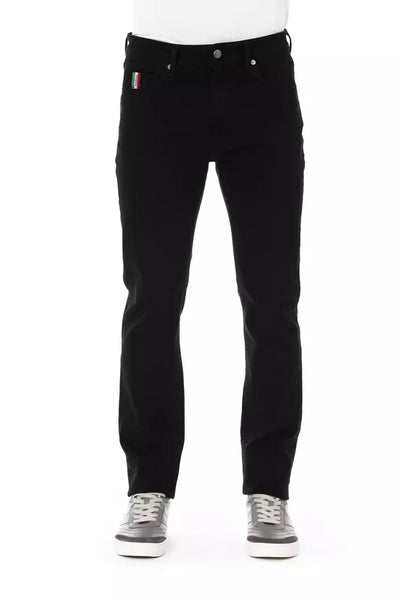 Black Cotton Jeans & Pant