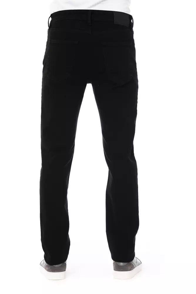 Black Cotton Jeans & Pant