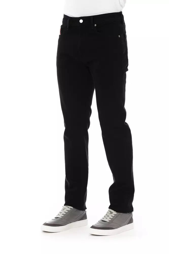 Black Cotton Jeans & Pant