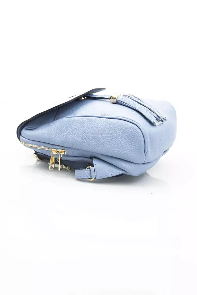 Light-blue Cowhide Backpack