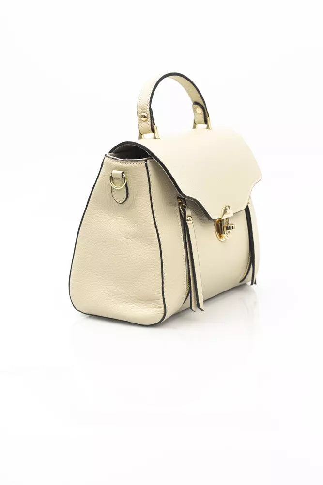 Beige Cowhide Handbag