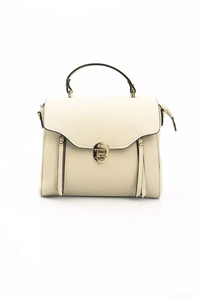 Beige Cowhide Handbag