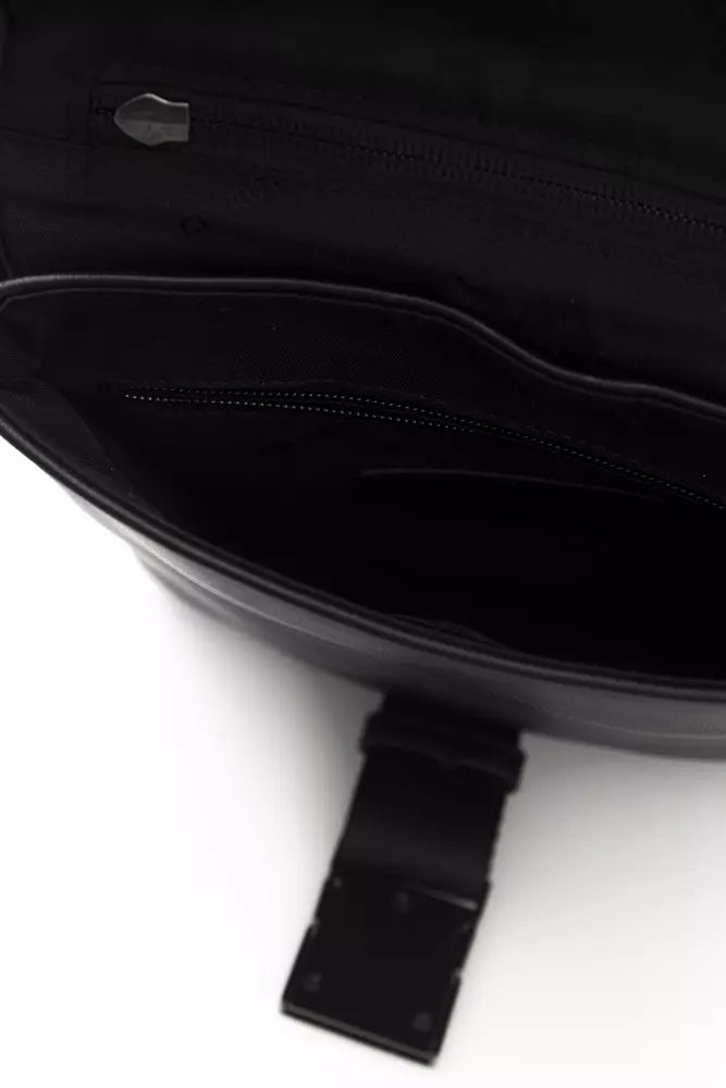 Black Polyethylene Crossbody Bag