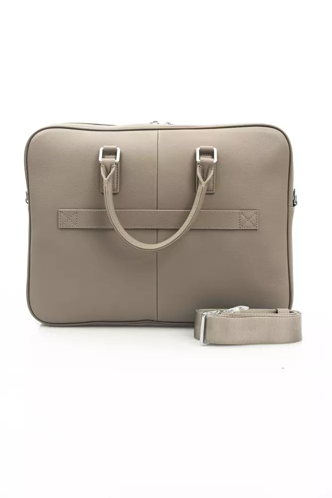 Gray Leather Crossbody Bag