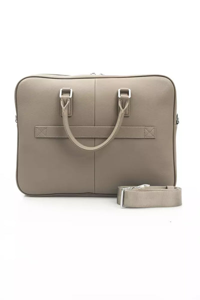 Gray Leather Crossbody Bag