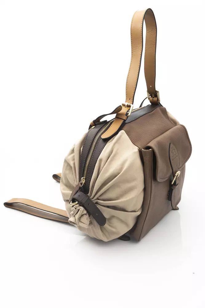 Beige CALF Leather Backpack