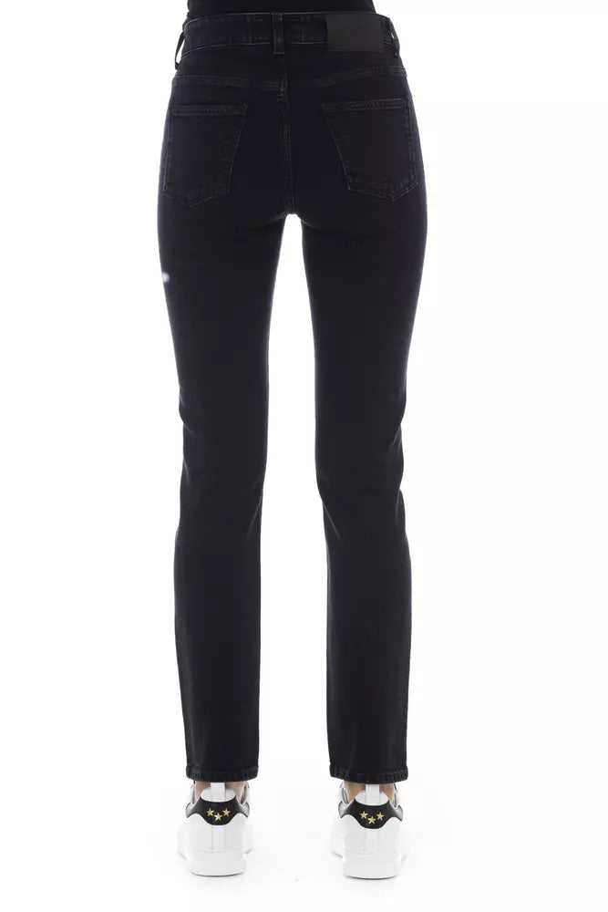 Black Cotton Jeans & Pant