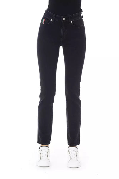 Black Cotton Jeans & Pant