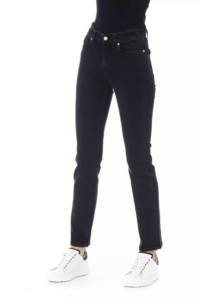 Black Cotton Jeans & Pant