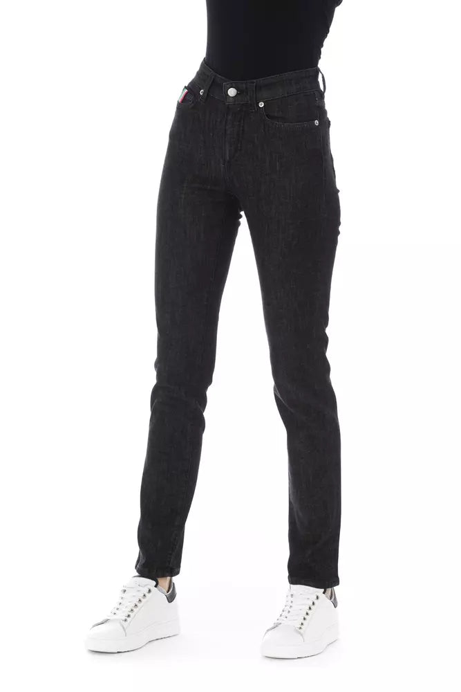 Black Cotton Jeans & Pant