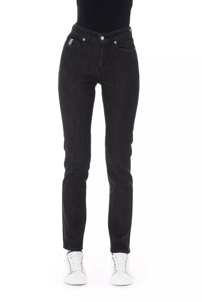 Black Cotton Jeans & Pant