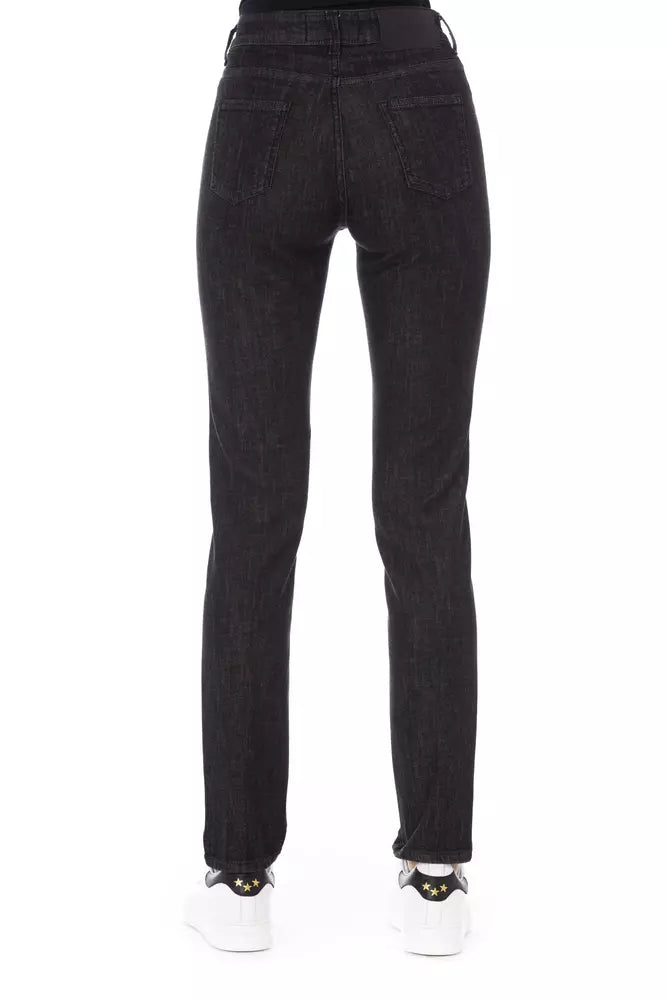 Black Cotton Jeans & Pant