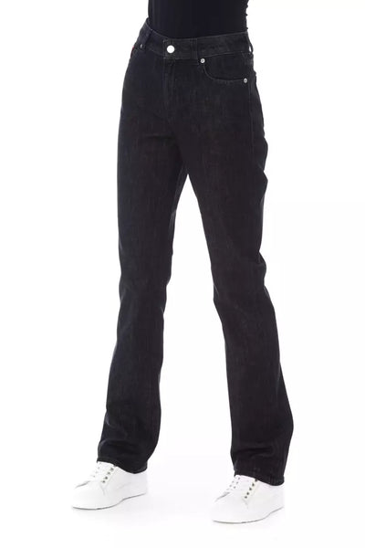 Black Cotton Jeans & Pant