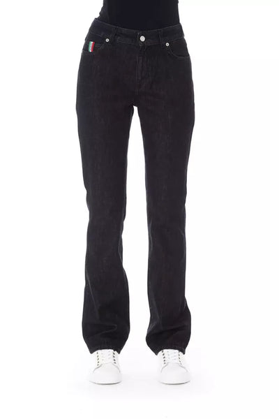 Black Cotton Jeans & Pant