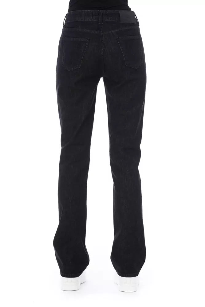 Black Cotton Jeans & Pant