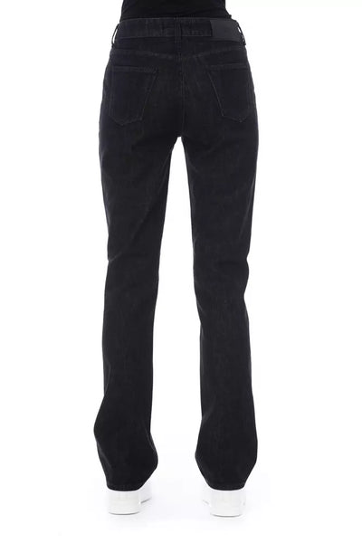 Black Cotton Jeans & Pant