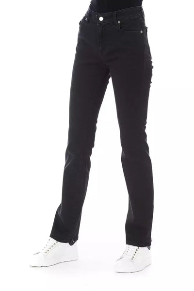 Black Cotton Jeans & Pant