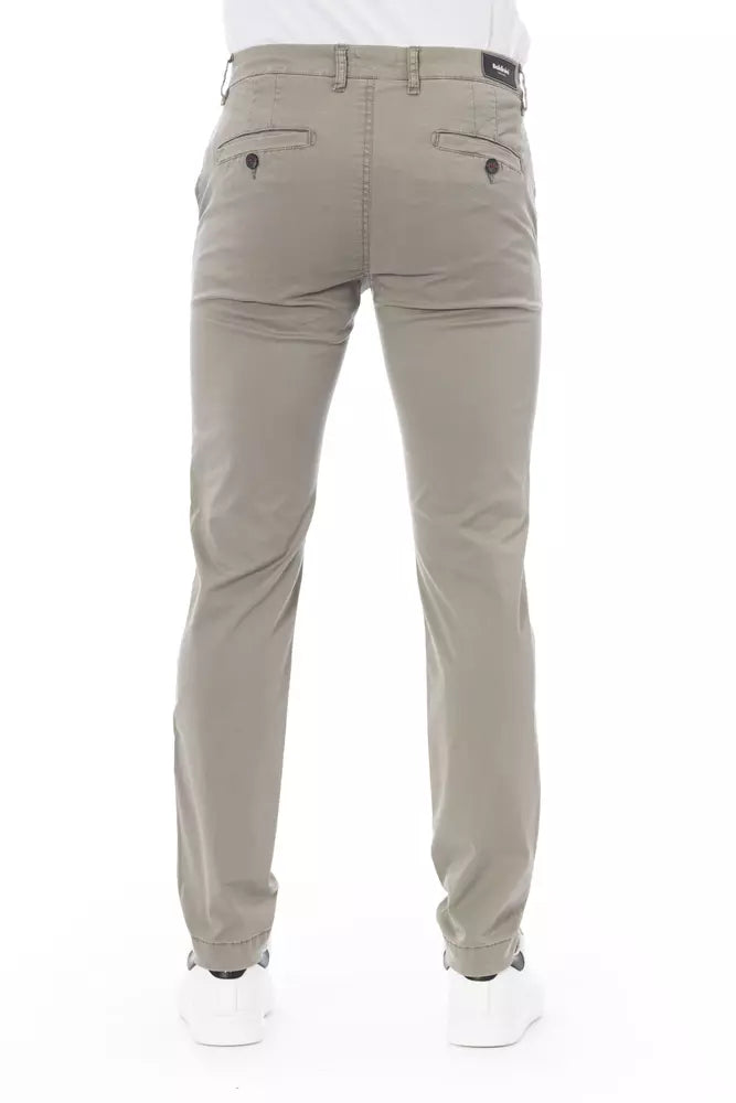 Beige Cotton Jeans & Pant