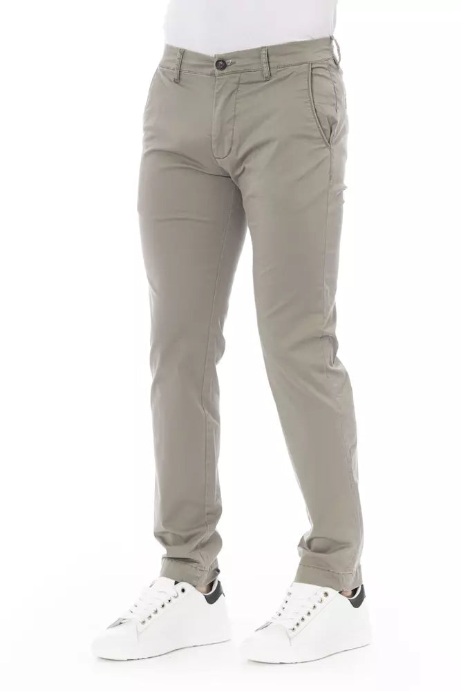 Beige Cotton Jeans & Pant