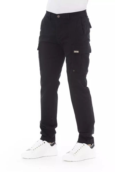 Black Cotton Jeans & Pant