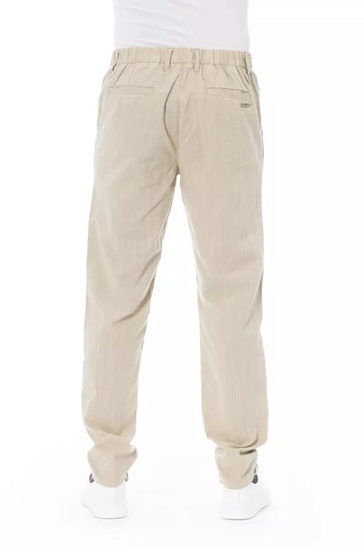 Beige Cotton Jeans & Pant