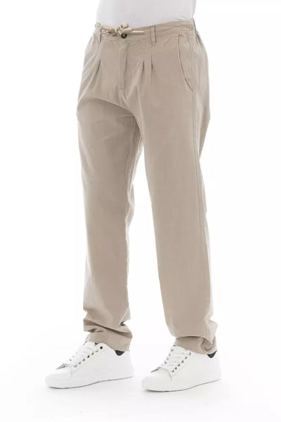 Beige Cotton Jeans & Pant