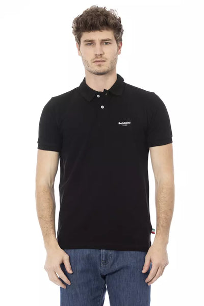 Black Cotton Polo Shirt