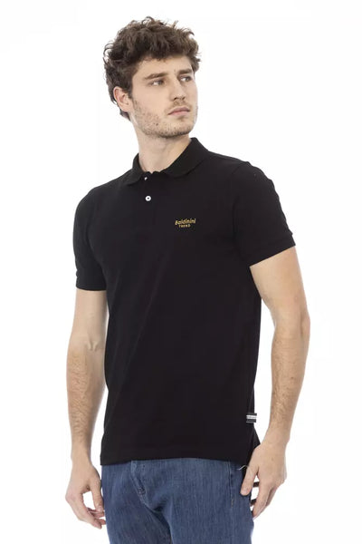 Black Cotton Polo Shirt