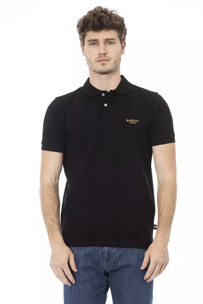 Black Cotton Polo Shirt