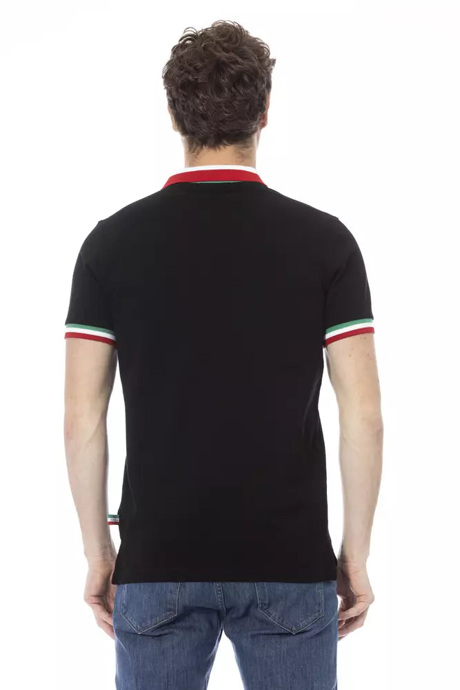 Black Cotton Polo Shirt