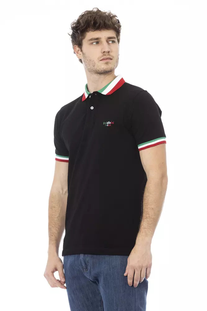 Black Cotton Polo Shirt