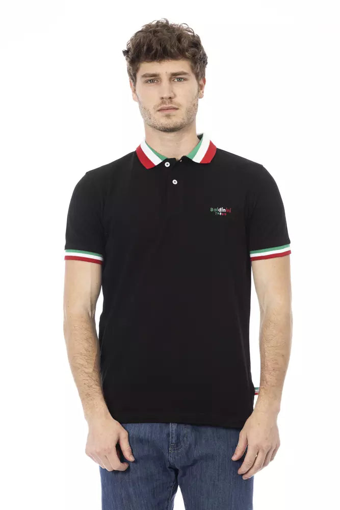 Black Cotton Polo Shirt