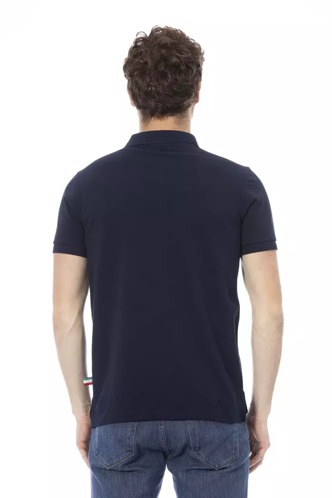 Blue Cotton Polo Shirt