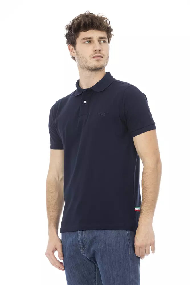 Blue Cotton Polo Shirt