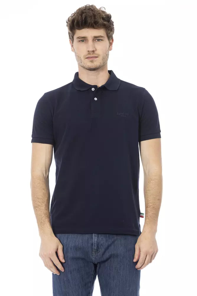 Blue Cotton Polo Shirt