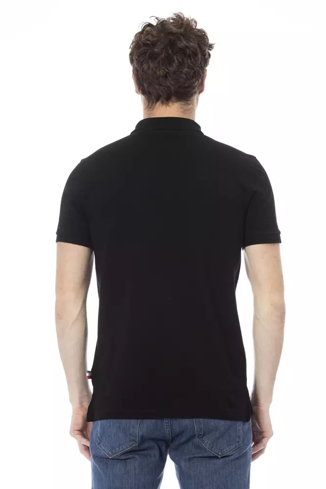 Black Cotton Polo Shirt