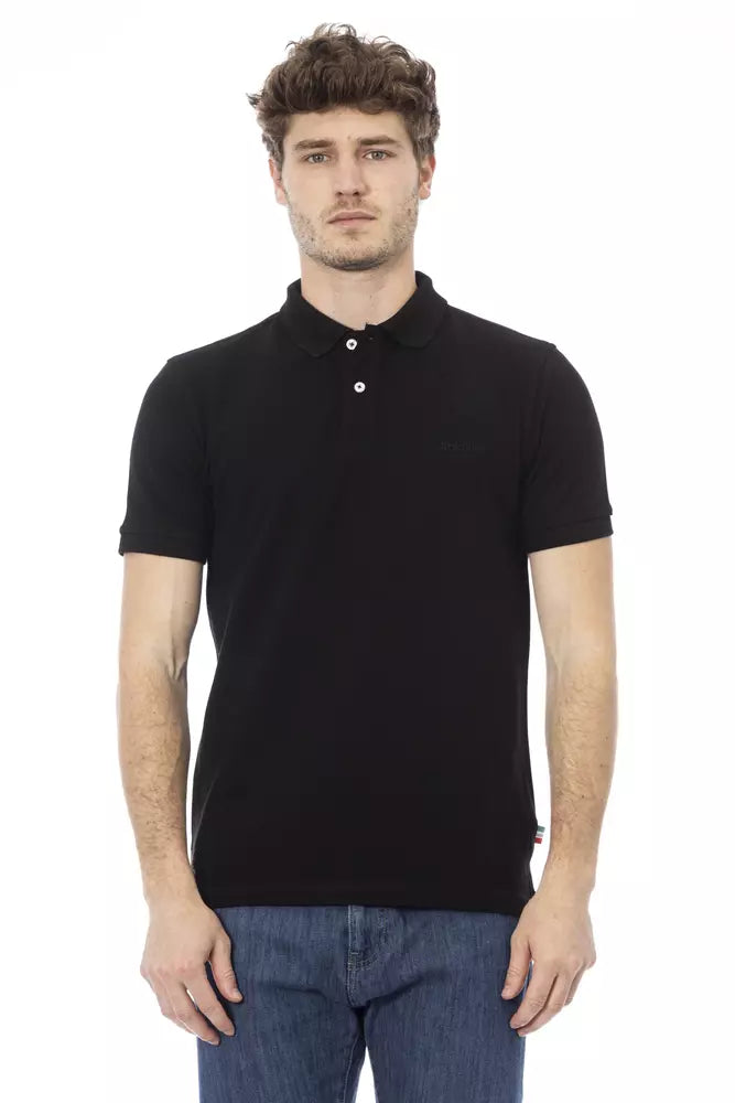 Black Cotton Polo Shirt