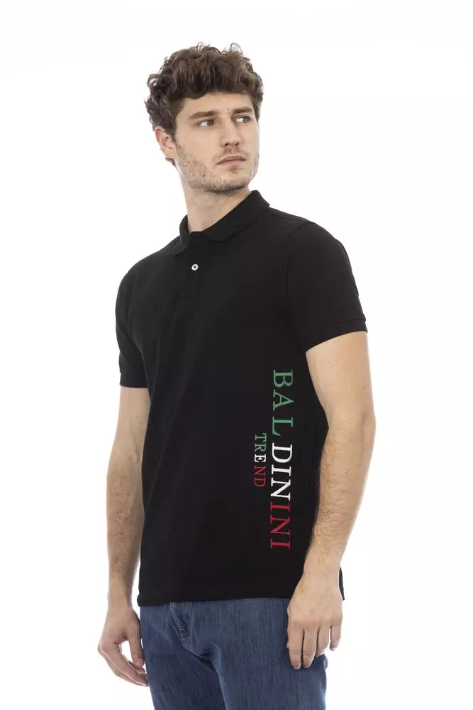 Black Cotton Polo Shirt