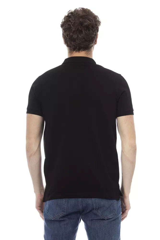 Black Cotton Polo Shirt