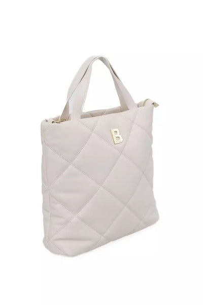 Beige Polyethylene Shoulder Bag