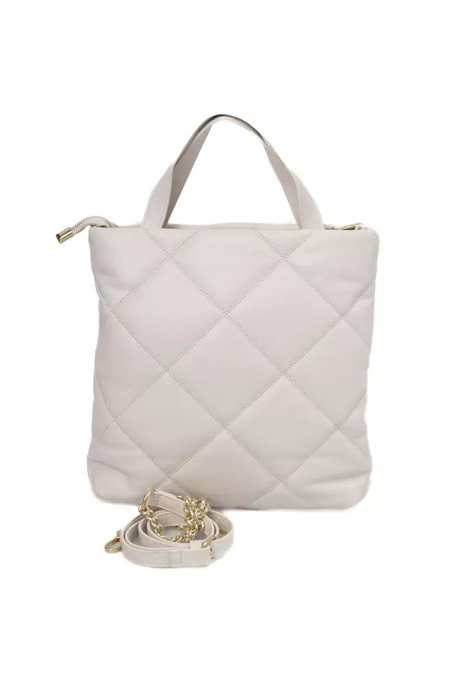 Beige Polyethylene Shoulder Bag