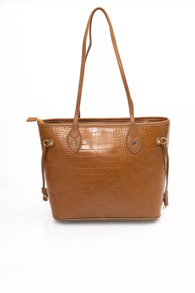 Brown Polyethylene Shoulder Bag