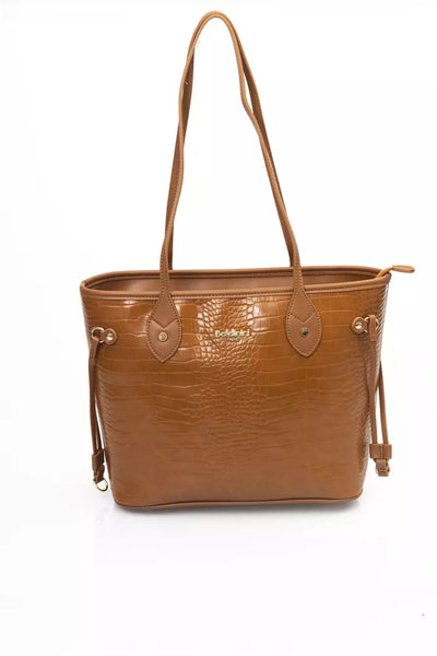 Brown Polyethylene Shoulder Bag