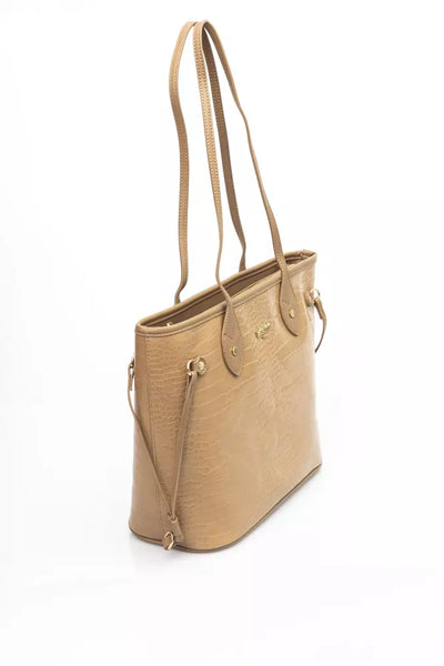 Beige Polyethylene Shoulder Bag