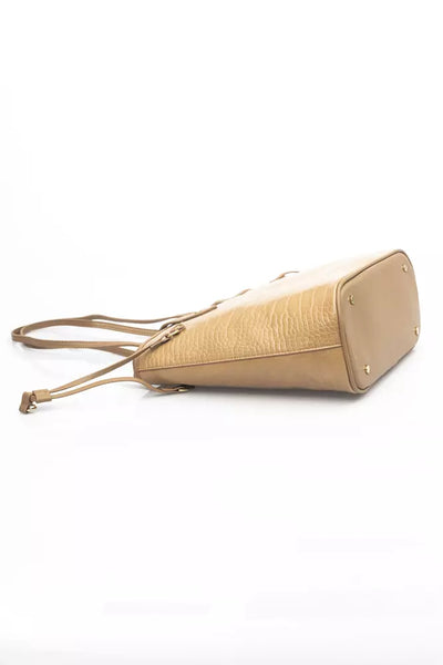 Beige Polyethylene Shoulder Bag