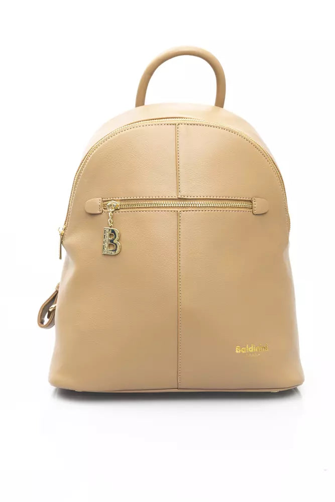 Beige Polyethylene Backpack