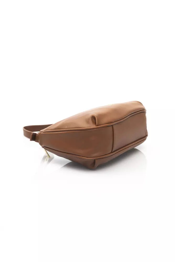 Brown Polyethylene Shoulder Bag